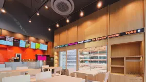 높은 천장의 고급스러운 던킨도너츠 매장